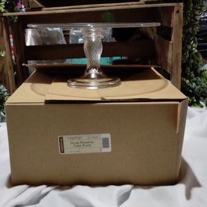 LONGABERGER GLASS cake plate